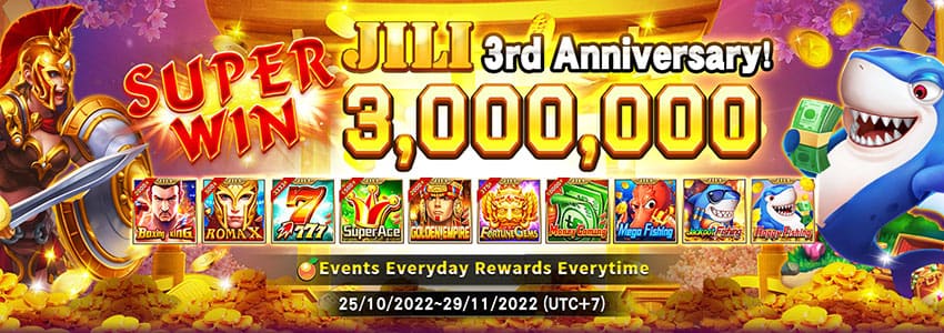 Ikatlong Anibersaryo ng JILI Game, Jili Fishing & Jili Slots Super Win ₱3M