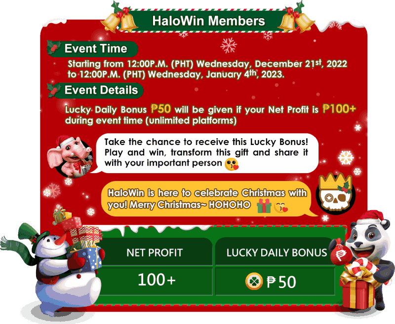 Daily Bonus ₱50, Christmas and New Year Limited Bonus Offer